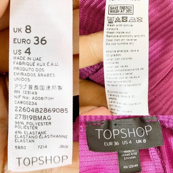 Topshop Peplum Purple Mini Skirt Elastic waist Cute Stylish Summer Casual  Size4 - Picture 6 of 6